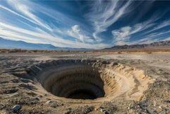 Majestic desert sinkhole under a dynamic sky Product Image 1
