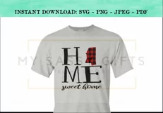 Mississippi State Home Sweet Home Buffalo Plaid SVG Design Product Image 2