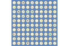 100 technology icons set cartoon vector Product Image 1