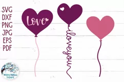 I Love You Heart Balloons | Valentine's Day Balloons SVG Product Image 1
