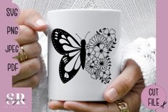 Floral Butterfly t-shirt design| Vinyl butterfly SVG Product Image 2