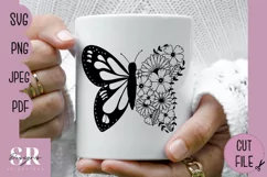 Floral Butterfly t-shirt design| Vinyl butterfly SVG Product Image 2