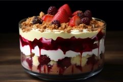 Rich Trifle dessert chocolate closeup. Generate Ai Product Image 1