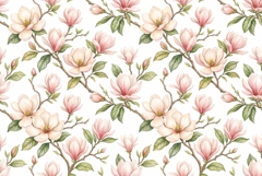 watercolor magnolia seamless pattern Product Image 1