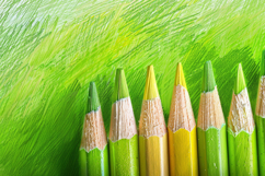 Green and Yellow Sharp Pencils Background Wallpaper Product Image 1