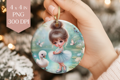 Ballerina &amp; Swan Ornament PNG Product Image 1