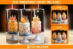 Cute Birthday Tumbler Wraps, Sublimation Wrap Product Image 1