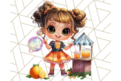 Chibi Summer Girls Clipart PNG, Bright Kawaii Summer Art Product Image 2