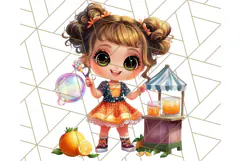 Chibi Summer Girls Clipart PNG, Bright Kawaii Summer Art Product Image 2