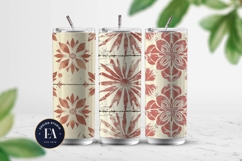 Rustic Retro Floral Block Print | Geometric Floral Pattern Product Image 2