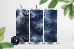 Bats Night Sky Pattern, Dark Gothic Bat Seamless Paper Product Image 2