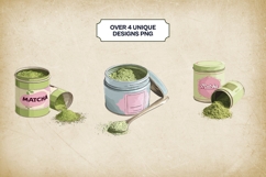 Matcha Tin Clipart 4 PNG Product Image 2