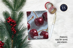 Glitter Coquette Cherry Pattern | Sparkly Glam Texture Paper Product Image 4