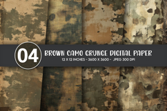 Brown Camo Grunge Digital Paper Product Image 1