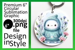 Trendy Circle Design for Keychains , Cute Ghost Product Image 1