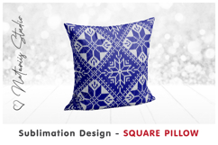 2 Cozy Christmas Knitted Designs - Sublimation Square Pillow Product Image 5