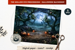 Gothic Halloween background - Hollow Eve Procession Backdrop Product Image 1