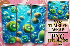 Radiant Adventures 20oz tumbler wrap, 3D Fruits Product Image 1