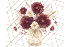 Fall Mason Jar Flowers PNG Clipart Product Image 2