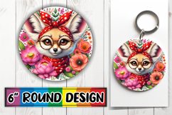 Cozy Round Keychain PNG Magic, Cute Animals Product Image 1