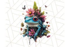 Floral Punk Frogs PNG - Neon Reble Grunge Amphibians Clipart Product Image 2