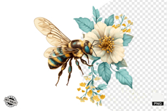 Summer Bees &amp; Sunflowers PNG - Summer Clipart Product Image 1