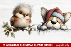 Whimsical Christmas Clipart | Cute Festive Holiday PNG Product Image 1