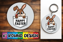 Circle of Happiness Keychain PNG, Easter Animals Product Image 1
