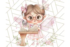 Bookish Fairy PNG Clipart, Whimsical Reading Elements Png Product Image 2