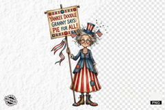 Whimsical Patriotic Grandma Clipart Product Image 1