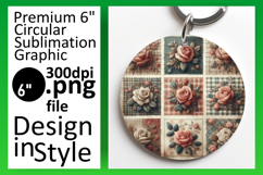 Artistic Round Design Keychain Template , Patchwork Product Image 1