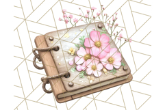 Pink Cottagecore Garden PNG Clipart, Vintage Floral Art Product Image 2