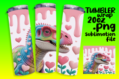 LUXURIOUS 20oz Tumbler Template , Cute Dino Product Image 1