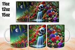 Halloween Skull Mug Wrap Sublimation 11oz, 12oz, 15oz Product Image 1