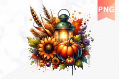 Autumn Pumpkin Harvest Sublimation - Autumn Clipart PNG Product Image 1