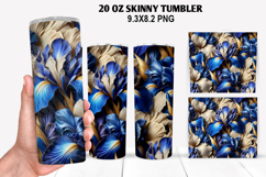 3D Flower Skinny Tumbler 20oz Wrap Design,Flowers Tumble PNG Product Image 1