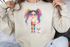 Colorful Girl Dog Clipart PNG Product Image 1