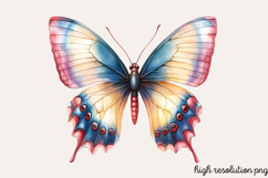 Butterfly Flowers Clipart PNG Product Image 1