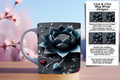 Trendy 11oz Mug Wrap Png Design , 3D Flower Product Image 1