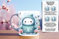 Whimsical 15oz Mug Wrap Png Artwork , Cute Ghost Product Image 1