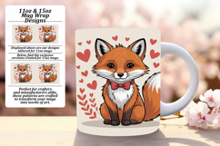 Charming 15oz Mug Wrap Png Artwork , Valenines Animals Product Image 1