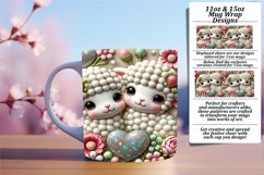 Fashionable 11oz Mug Wrap Png Template , Sweet Animals Product Image 1
