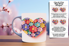 FRESH 15oz Mug Wrap PNG Design , Flowers Heart Product Image 1