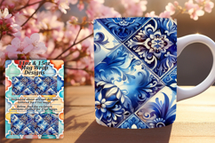 Chic 15oz Mug Wrap Png Template , Watercolor Patter Product Image 1