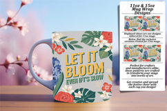 Creative 11oz Mug Wrap Png Template , Flower Quote Product Image 1