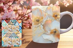 Bold 15oz Mug Wrap Png Template , 3D Flower Product Image 1