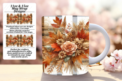 Creative 11oz Mug Wrap Png Template , Autumn Flower Product Image 1