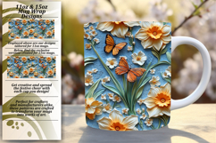 CHIC 11oz PNG Mug Wrap Template , 3D Flower Product Image 1