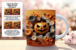 Artful 11oz Mug Wrap Png Artwork , 3D Pumpkin Product Image 1