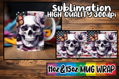 Joyful dreams 11oz 15oz sublimation wrap, Skull USA Product Image 1